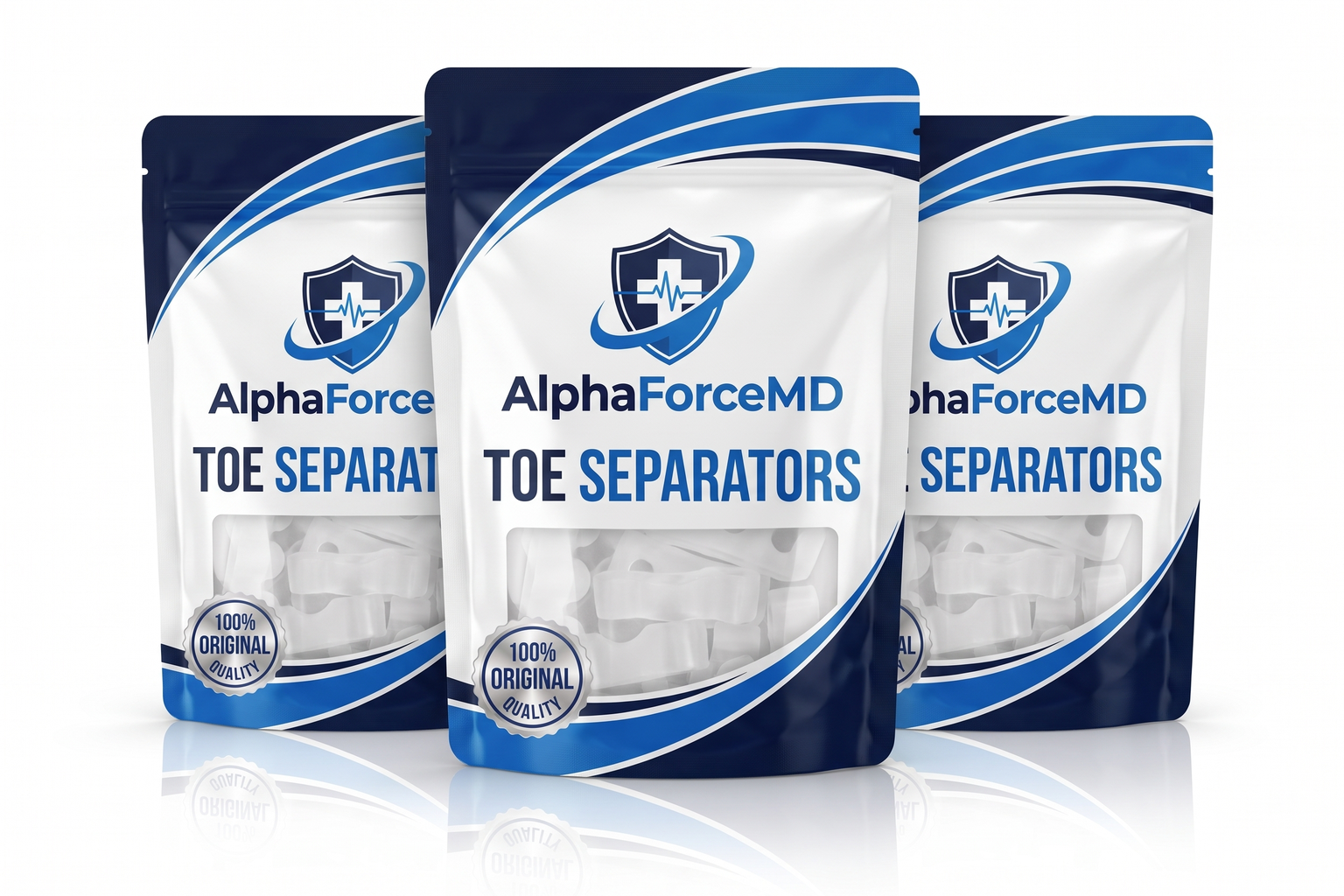 AlphaForceMD Gel Toe Separators &mdash; 3 Pouch Bundle