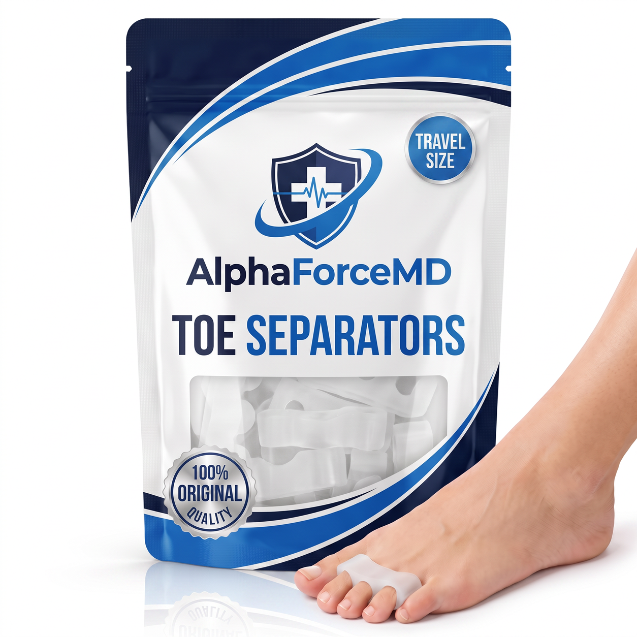 AlphaForceMD Gel Toe Separators — Travel Size